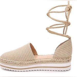 JLO Women's Larenn Gold Espadrille Platforms Size 9M Shoes